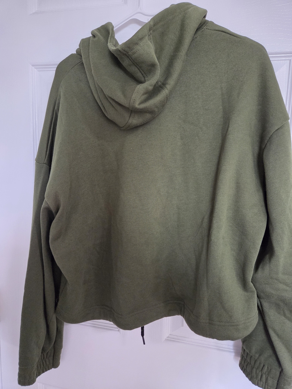 Treign Olive Green Hoodie with Black Chest Panel and White Logo - Picture 7 of 7